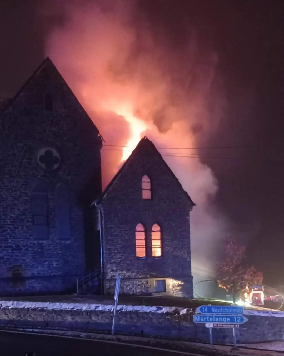 L’église de Witry en partie détruite par le feu